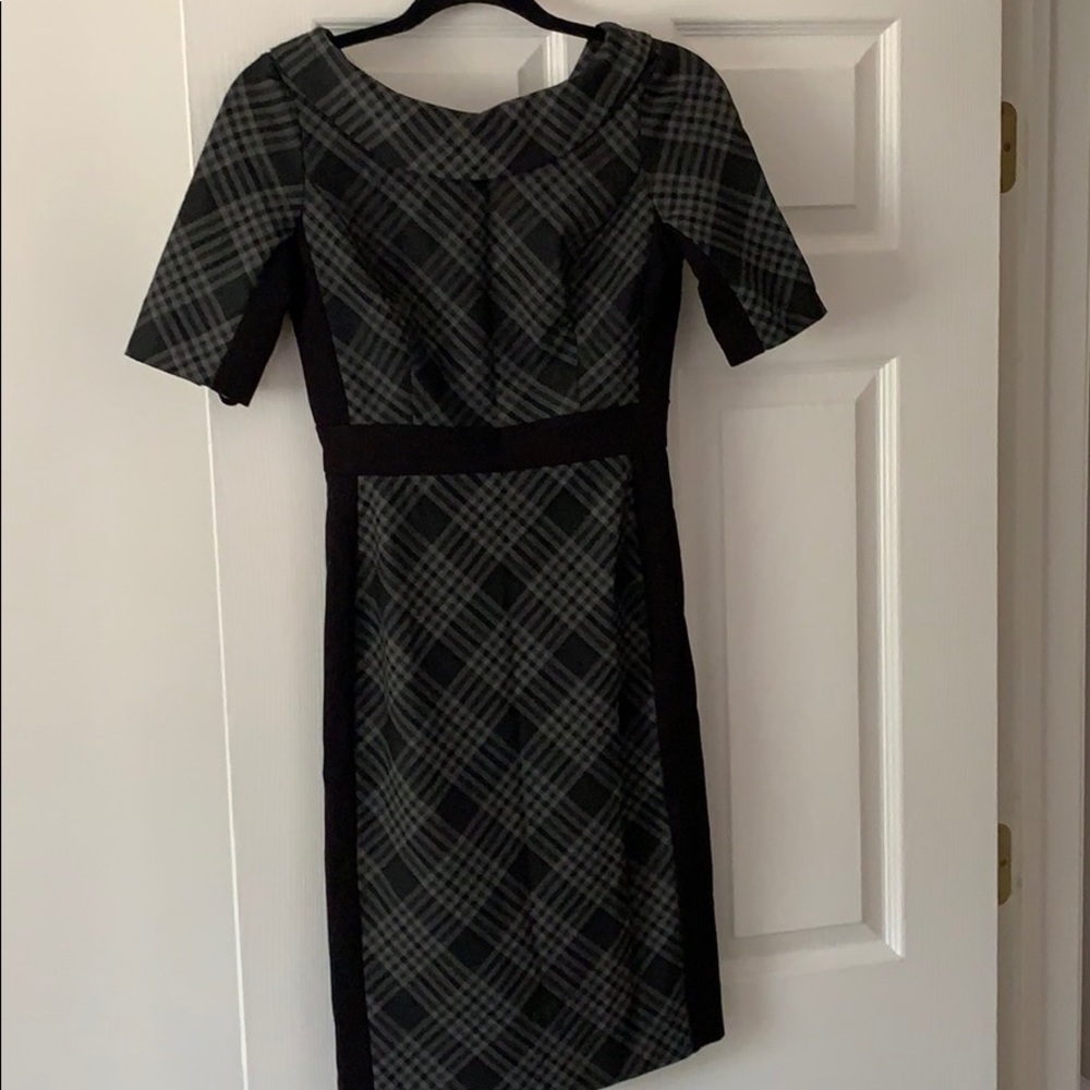 Classic fitted black and gray dress